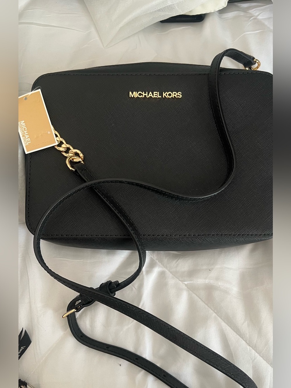 Michael Kors Black Saffiano Leather Crossbody Bag